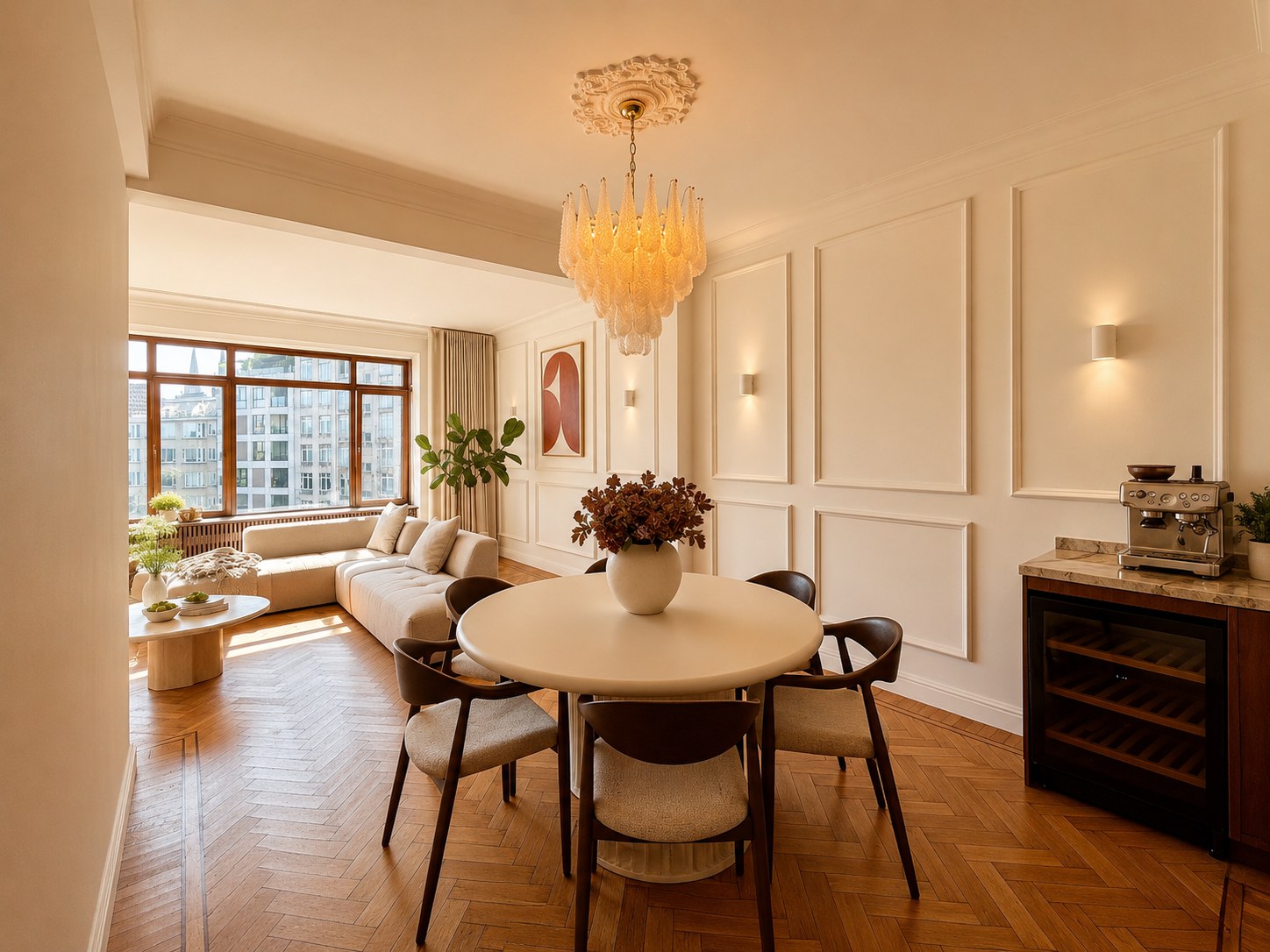 Project Stadspark , warm stadsappartement met parket, moulures en zachte lichtinval